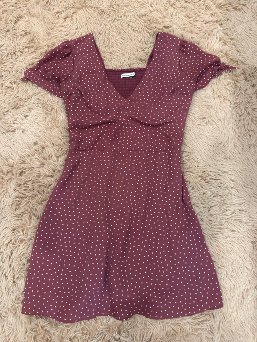 Abercrombie and Fitch Polka Dot V-Neck Mini Dress